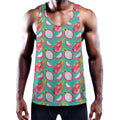 Hand Drawn Dragon Fruit Pattern Print Men's Workout Tank Top