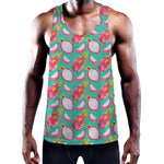 Hand Drawn Dragon Fruit Pattern Print Training Tank Top