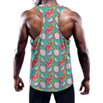 Hand Drawn Dragon Fruit Pattern Print Training Tank Top