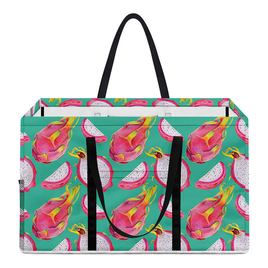 Hand Drawn Dragon Fruit Pattern Print Utility Tote Bag