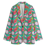 Hand Drawn Dragon Fruit Pattern Print Women's Blazer