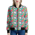 Hand Drawn Dragon Fruit Pattern Print Women's Bomber Jacket