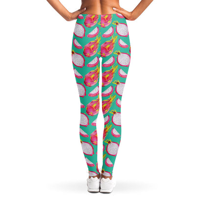 Hand Drawn Dragon Fruit Pattern Print Women's Leggings