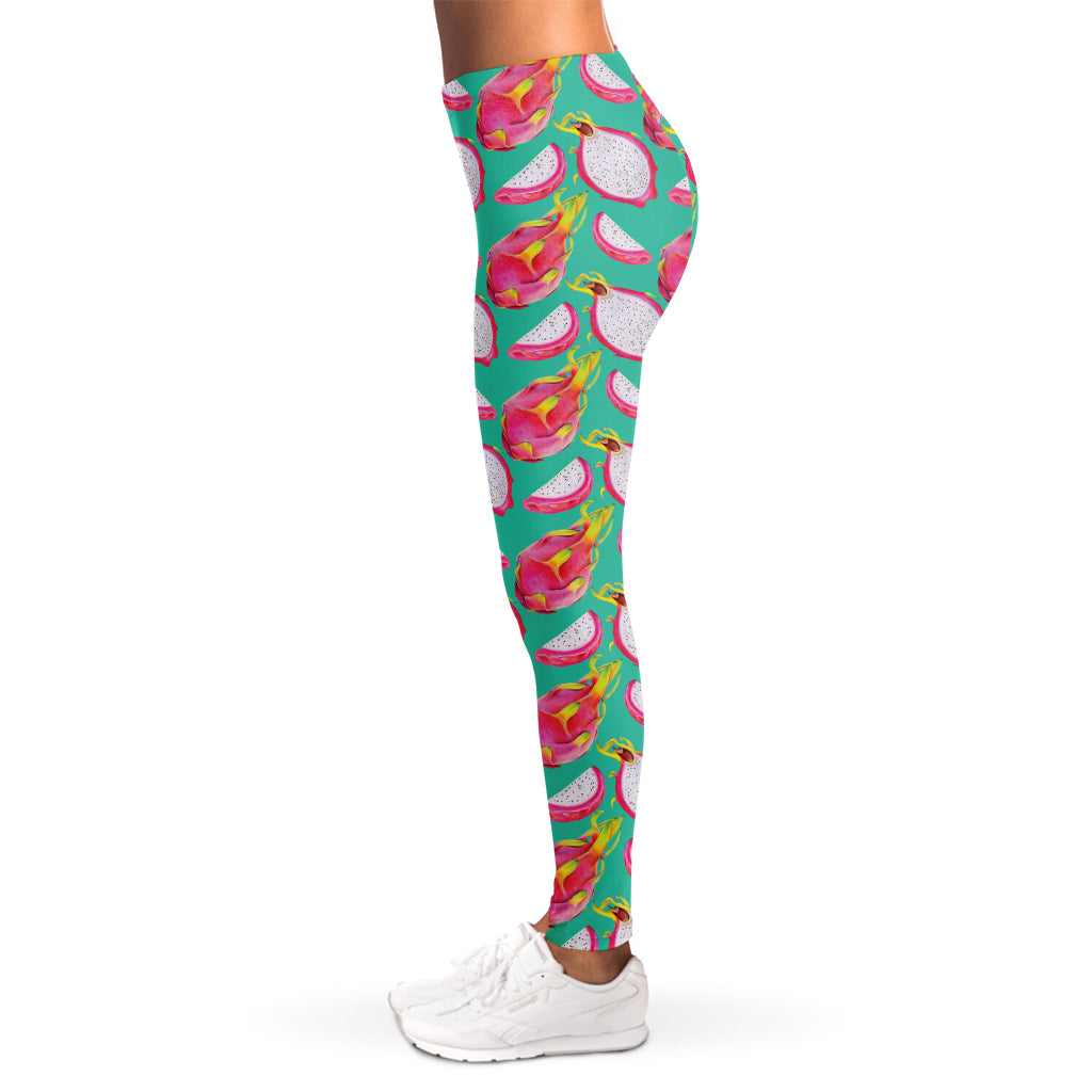 Hand Drawn Dragon Fruit Pattern Print Women's Leggings
