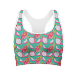 Hand Drawn Dragon Fruit Pattern Print Women's Sports Bra