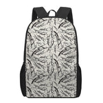 Hand Drawn Mantis Pattern Print 17 Inch Backpack