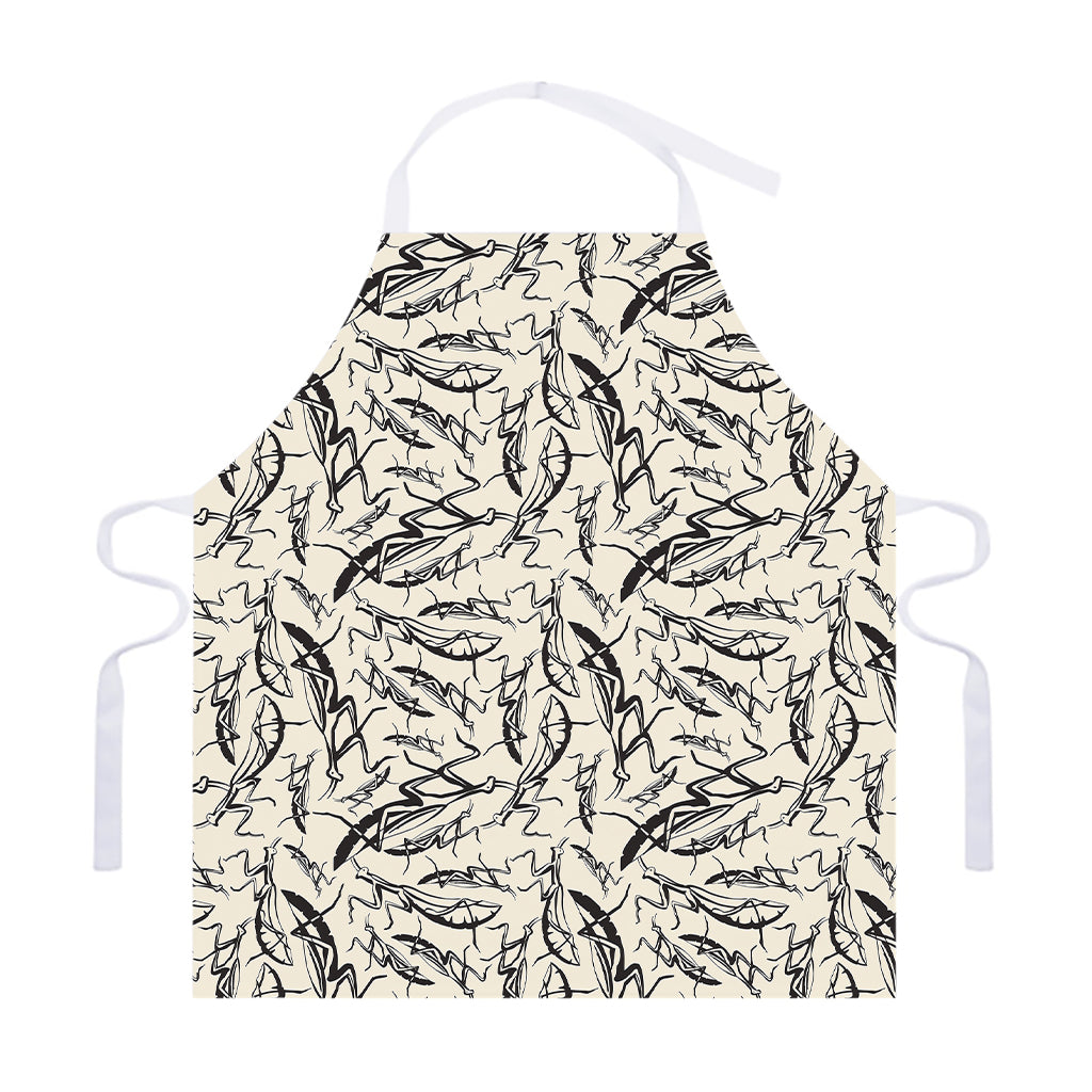 Hand Drawn Mantis Pattern Print Adjustable Apron