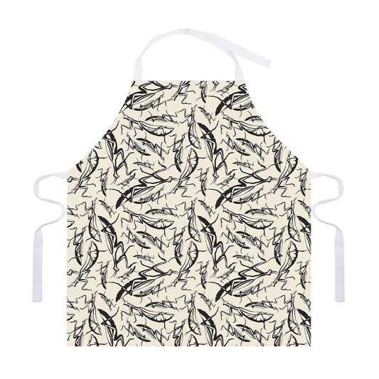 Hand Drawn Mantis Pattern Print Adjustable Apron