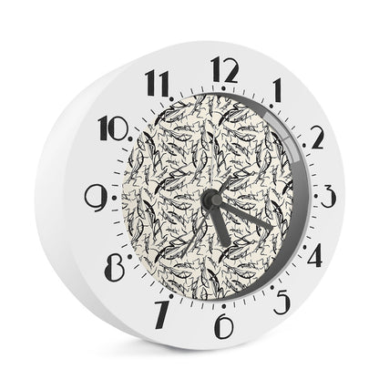 Hand Drawn Mantis Pattern Print Alarm Clock
