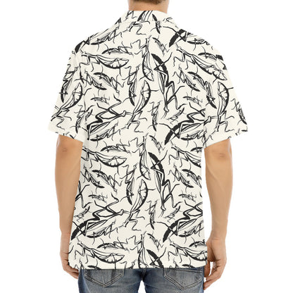 Hand Drawn Mantis Pattern Print Aloha Shirt