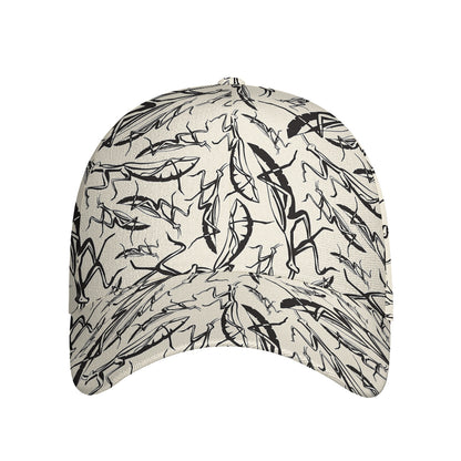 Hand Drawn Mantis Pattern Print Baseball Cap