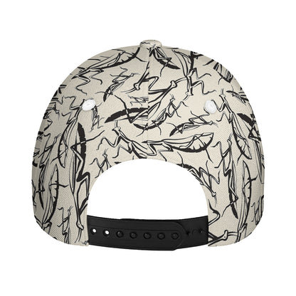 Hand Drawn Mantis Pattern Print Baseball Cap