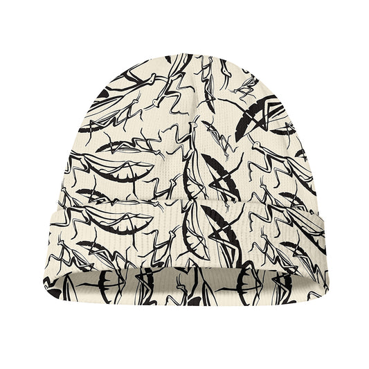 Hand Drawn Mantis Pattern Print Beanie