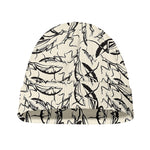 Hand Drawn Mantis Pattern Print Beanie