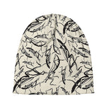 Hand Drawn Mantis Pattern Print Beanie