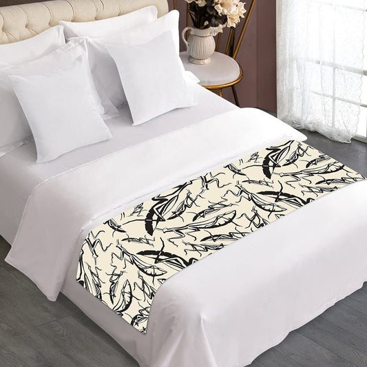 Hand Drawn Mantis Pattern Print Bed Runner