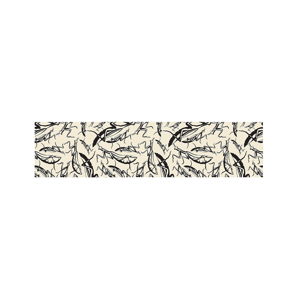 Hand Drawn Mantis Pattern Print Bed Runner