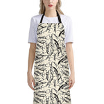 Hand Drawn Mantis Pattern Print Bib Apron With Pocket