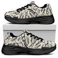 Hand Drawn Mantis Pattern Print Black Chunky Shoes