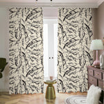 Hand Drawn Mantis Pattern Print Blackout Pencil Pleat Curtains