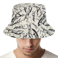 Hand Drawn Mantis Pattern Print Bucket Hat