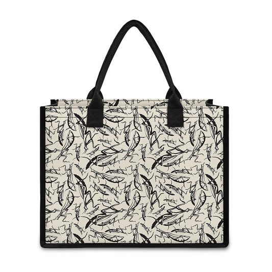 Hand Drawn Mantis Pattern Print Canvas Tote Bag