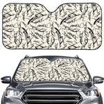 Hand Drawn Mantis Pattern Print Car Windshield Sun Shade