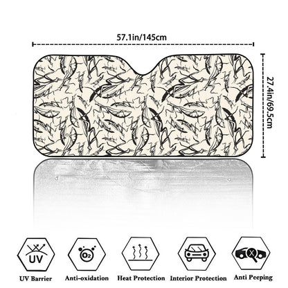 Hand Drawn Mantis Pattern Print Car Windshield Sun Shade