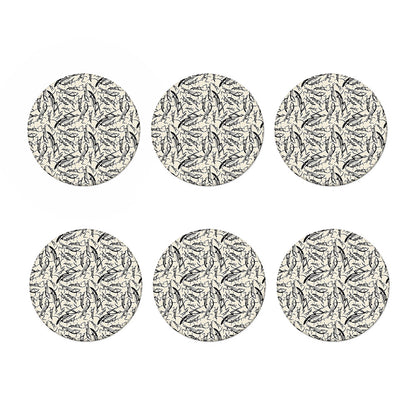 Hand Drawn Mantis Pattern Print Coaster Set