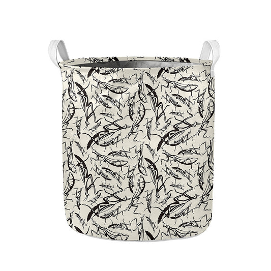 Hand Drawn Mantis Pattern Print Collapsible Laundry Basket