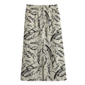 Hand Drawn Mantis Pattern Print Cotton Front Slit Maxi Skirt