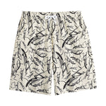 Hand Drawn Mantis Pattern Print Cotton Shorts