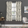 Hand Drawn Mantis Pattern Print Grommet Curtain Panels