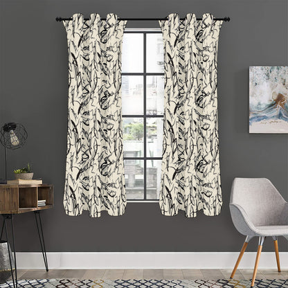 Hand Drawn Mantis Pattern Print Curtain