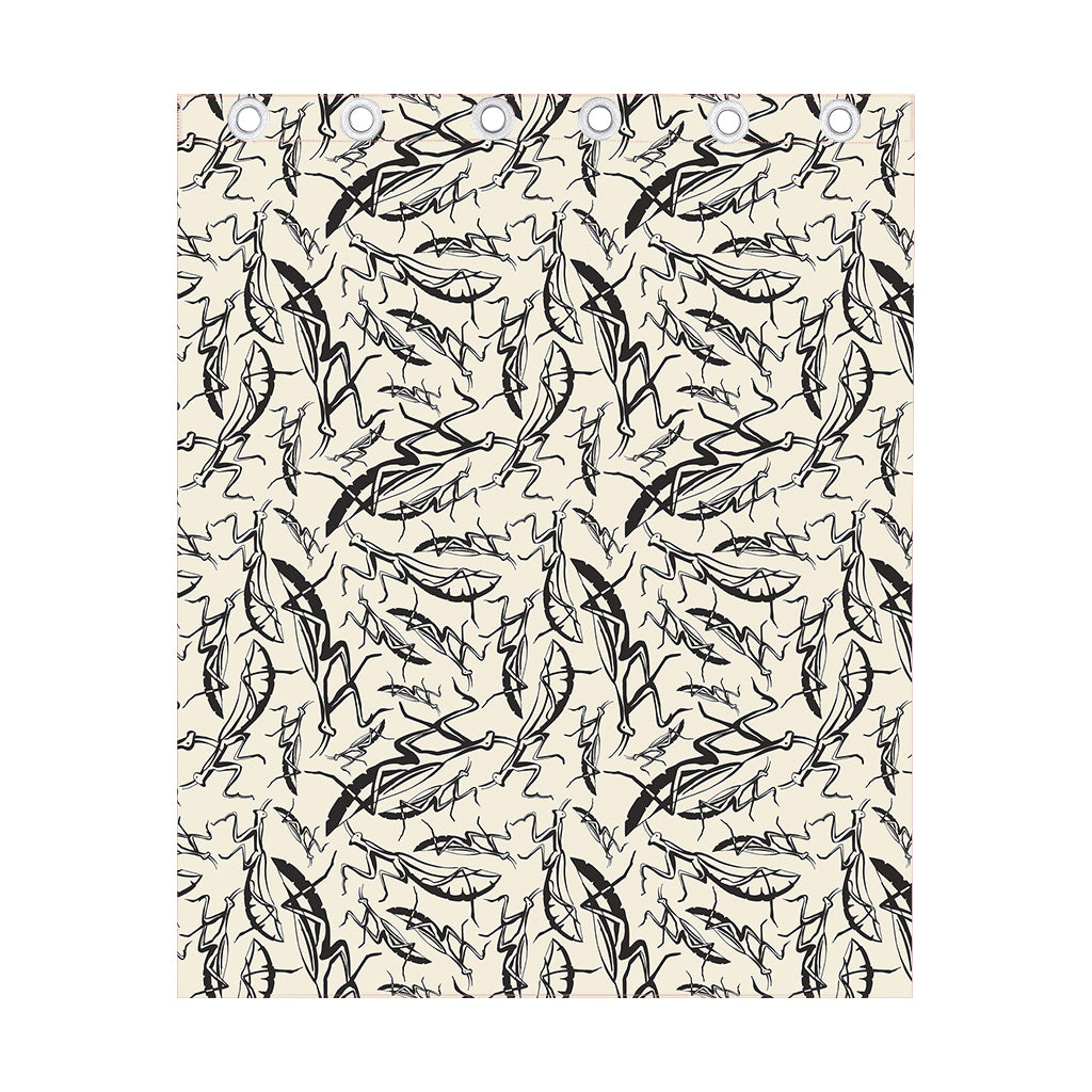 Hand Drawn Mantis Pattern Print Curtain