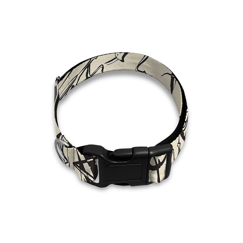 Hand Drawn Mantis Pattern Print Dog Collar
