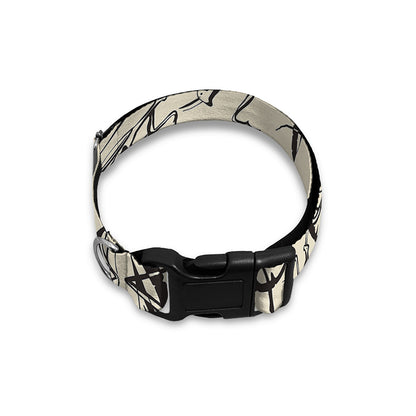 Hand Drawn Mantis Pattern Print Dog Collar