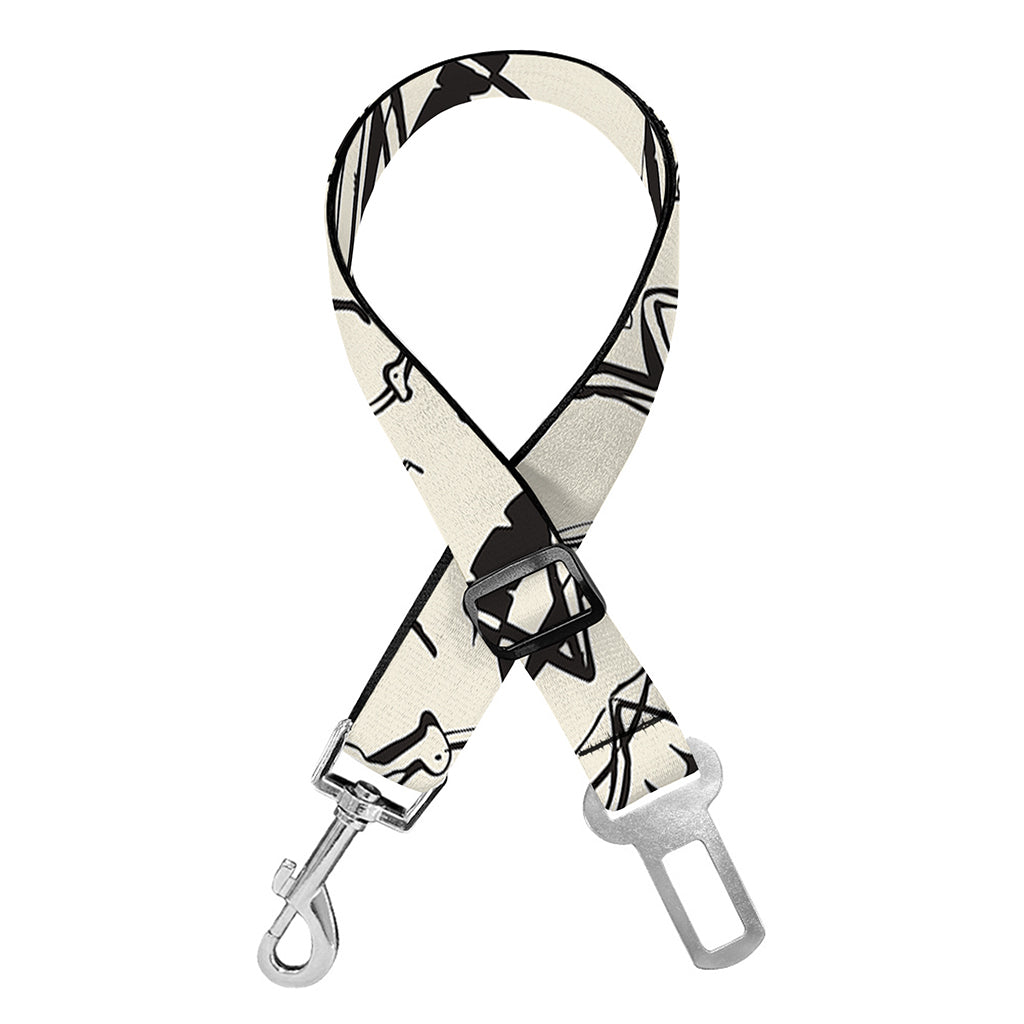 Hand Drawn Mantis Pattern Print Dog Seat Belt