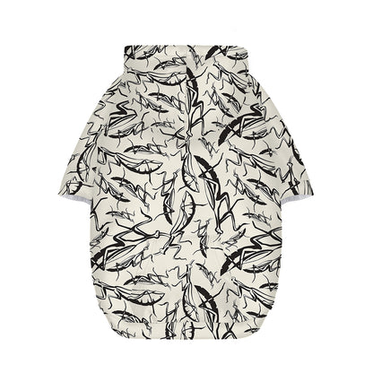 Hand Drawn Mantis Pattern Print Dog Zip Up Hoodie