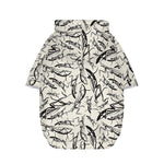 Hand Drawn Mantis Pattern Print Dog Zip Up Hoodie