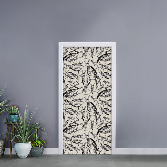 Hand Drawn Mantis Pattern Print Door Sticker