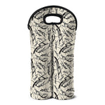 Hand Drawn Mantis Pattern Print Double Neoprene Wine Tote