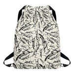 Hand Drawn Mantis Pattern Print Drawstring Backpack
