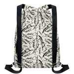 Hand Drawn Mantis Pattern Print Drawstring Backpack