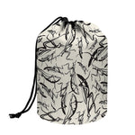 Hand Drawn Mantis Pattern Print Drawstring Makeup Bag
