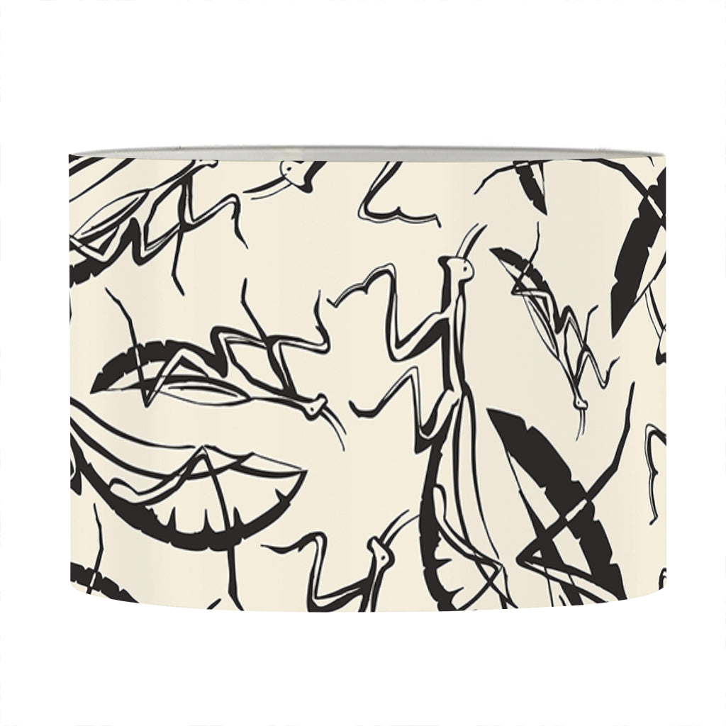 Hand Drawn Mantis Pattern Print Drum Lamp Shade