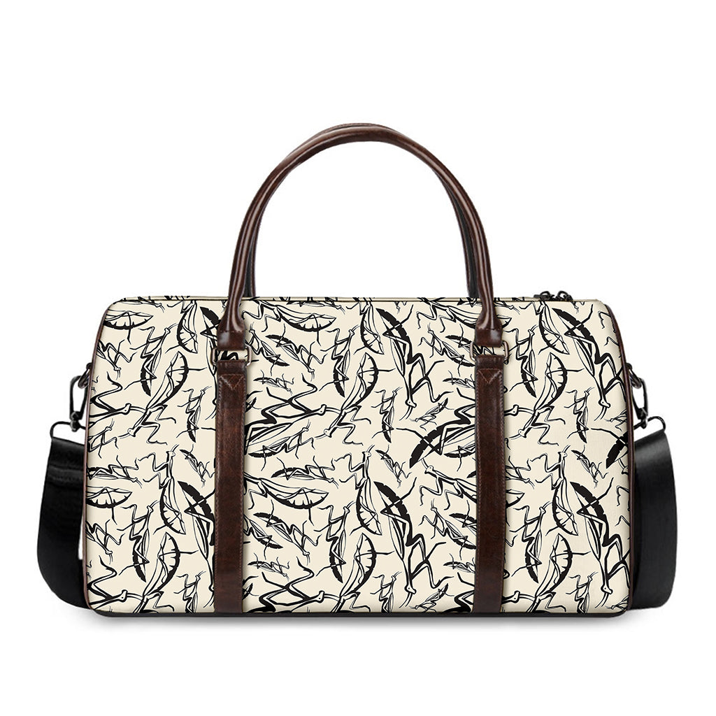 Hand Drawn Mantis Pattern Print Duffle Bag