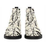 Hand Drawn Mantis Pattern Print Flat Ankle Boots