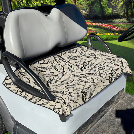 Hand Drawn Mantis Pattern Print Golf Cart Seat Cover