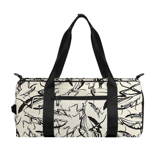 Hand Drawn Mantis Pattern Print Gym Bag